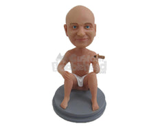 Custom Bobblehead Naked Man With A Cigar - Sexy & Funny Sexy & Naughty Personalized Bobblehead & Cake Topper
