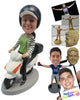 Custom Bobblehead Stylish Lady Wearing A Jacket With Her Scooter - Motor Vehicles Motorcycles Personalized Bobblehead & Cake Topper