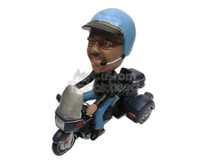 Custom Bobblehead Cool police officer riding his bike - Motor Vehicles Motorcycles Personalized Bobblehead & Action Figure