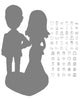 Custom Bobblehead Gorgeous Bride & Groom In Their Wedding Attire Holding Hands - Wedding & Couples Bride & Groom Personalized Bobblehead & Cake Topper