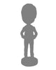 Custom Bobblehead Guy wearing pijamas with both hands on hips - Leisure & Casual Casual Males Personalized Bobblehead & Action Figure