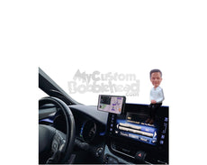 Personalized Computer Screen & Car Dashboard Sitting Buddy Custom Bobblehead - Corporate Executive in Formal Office Attire