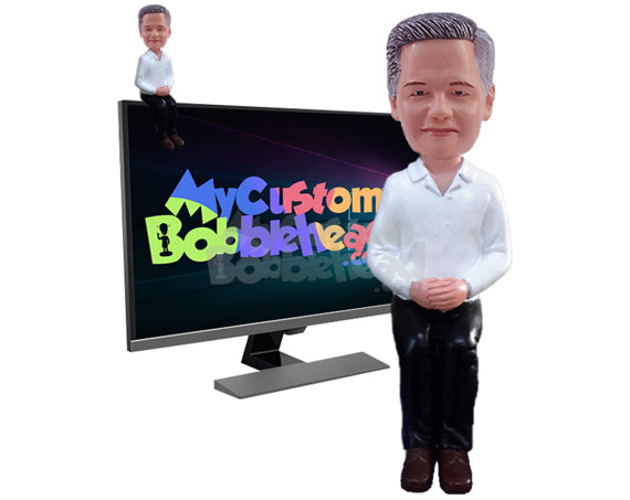 Custom Bobble Head Female Executive At Desk