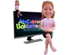 Personalized Computer Screen & Car Dashboard Sitting Buddy Custom Bobblehead - Beautiful Lady in Casual Clothing