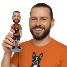 Custom Bobblehead Dude Wearing A T-Shirt And Short Pant With Slacks - Leisure & Casual Casual Males Personalized Bobblehead & Cake Topper