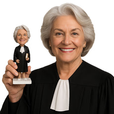 Custom Bobblehead Female Lawyer In Court Dress And High Heels - Careers & Professionals Lawyers Personalized Bobblehead & Cake Topper