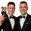 Custom Bobblehead Gay Same Sex Wedding Couple In Wedding Attire Holding Hands - Wedding & Couples Same Sex Personalized Bobblehead & Cake Topper