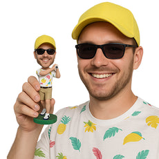 Custom Bobblehead Male Golfer Happy With The Shot He Played - Sports & Hobbies Golfing Personalized Bobblehead & Cake Topper