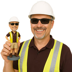 Custom Bobblehead Construction Working Ready For His Work - Careers & Professionals Architects & Engineers Personalized Bobblehead & Cake Topper
