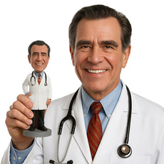 Custom Bobblehead Doctor With Both Hands In Pockets - Careers & Professionals Medical Doctors Personalized Bobblehead & Cake Topper