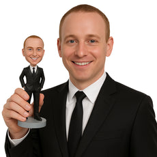 Custom Bobblehead Stylish Groomsman With Both Hands In Pocket - Wedding & Couples Groomsman & Best Men Personalized Bobblehead & Cake Topper