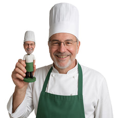 Custom Bobblehead Male Chef In His Cooking Outfit And Boots - Careers & Professionals Chefs Personalized Bobblehead & Cake Topper