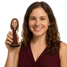 Custom Bobblehead Good looking bridesmaid wearing nice ress with one hand on the hip - Wedding & Couples Bridesmaids Personalized Bobblehead & Action Figure