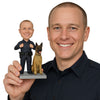 Custom Bobblehead Police Officer In His Uniform With A Sniffer Dog - Careers & Professionals Arm Forces Personalized Bobblehead & Cake Topper
