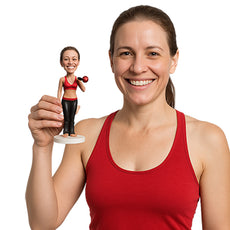 Custom Bobblehead Female Fitness Queens Wearing Sexy Gym Attire - Sports & Hobbies Weight Lifting & Body Building Personalized Bobblehead & Cake Topper