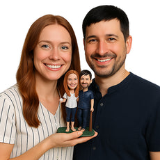 Custom Bobblehead Baseball Fan Couple Ready To Have A Ball - Wedding & Couples Sports Couples Personalized Bobblehead & Cake Topper