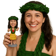Custom Bobblehead Happy Dancing Woman In Traditional Attire - Leisure & Casual Casual Females Personalized Bobblehead & Cake Topper