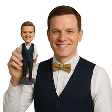 Custom Bobblehead Dressed As A Best Man On His Friends Wedding - Wedding & Couples Groomsman & Best Men Personalized Bobblehead & Cake Topper