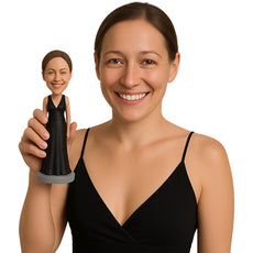Custom Bobblehead Gorgeous Bridesmaid Wearing Eye Catching Gown - Wedding & Couples Bridesmaids Personalized Bobblehead & Cake Topper