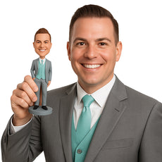 Custom Bobblehead Cool Best Man In Stylish Formal Attire - Wedding & Couples Groomsman & Best Men Personalized Bobblehead & Cake Topper