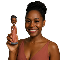 Custom Bobblehead Fine looking bridesmaid wearing nice dress for the occasion - Wedding & Couples Bridesmaids Personalized Bobblehead & Action Figure