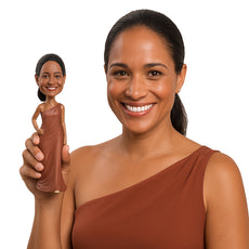 Custom Bobblehead Nice bridesmaid wearing one shoulder strap dress with one hand on hip - Wedding & Couples Bridesmaids Personalized Bobblehead & Action Figure