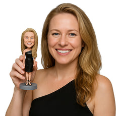 Custom Bobblehead Elegant looking gal wearing beautiful dress and heels - Wedding & Couples Bridesmaids Personalized Bobblehead & Action Figure