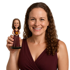 Custom Bobblehead Beautiful bridesmade holing a flower bouquet wearing a gorgeus dress - Wedding & Couples Bridesmaids Personalized Bobblehead & Action Figure