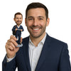 Custom Bobblehead Mail Carrier Wearing Jacket With A Bag Over His Shoulder - Careers & Professionals Corporate & Executives Personalized Bobblehead & Cake Topper