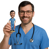 Custom Bobblehead Cool Doctor In T-Shirt And Pants Giving A Pose - Careers & Professionals Medical Doctors Personalized Bobblehead & Cake Topper
