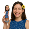 Custom Bobblehead Casual lady wearing nice summer dress with sandals and a pretty purse at the side - Leisure & Casual Casual Females Personalized Bobblehead & Action Figure