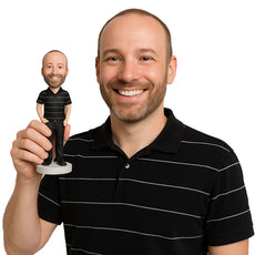 Custom Bobblehead Bearded Dude In Polo With Hands In His Pocket - Leisure & Casual Casual Males Personalized Bobblehead & Cake Topper