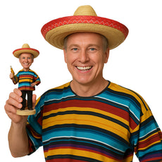 Custom Bobblehead Handsome Man In Trendy Outfit With A Beer - Leisure & Casual Casual Males Personalized Bobblehead & Cake Topper