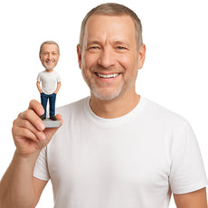 Custom Bobblehead Happy Lad Full With Enthusiasm Rocking With Hands In His Pocket - Leisure & Casual Casual Males Personalized Bobblehead & Cake Topper