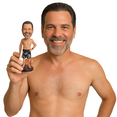 Custom Bobblehead Handsome Hunk In Short With A Surfing Board - Leisure & Casual Casual Males Personalized Bobblehead & Cake Topper