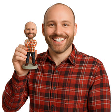 Custom Bobblehead Handsome Dude In Power Position With Trendy Shirt - Leisure & Casual Casual Males Personalized Bobblehead & Cake Topper
