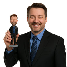 Custom Bobblehead Dude Wearing A Jacket And Formal Pants And Shoes - Leisure & Casual Casual Males Personalized Bobblehead & Cake Topper