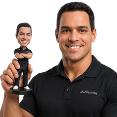 Custom Bobblehead Handsome Guy Wearing T-Shirt, Casual Jeans With Sneakers - Leisure & Casual Casual Males Personalized Bobblehead & Cake Topper