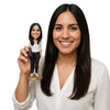 Custom Bobblehead Gorgeous Office Girl Wearing A Shirt And Jeans With A Super Slipper - Leisure & Casual Casual Females Personalized Bobblehead & Cake Topper