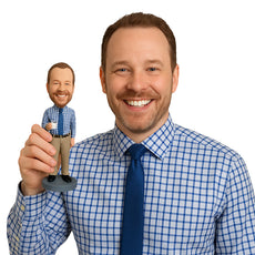 Custom Bobblehead Office Man Holding Coffee In His Hands - Leisure & Casual Casual Males Personalized Bobblehead & Cake Topper