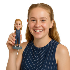 Custom Bobblehead Trendy gal with a beautiful onesie  - Leisure & Casual Casual Females Personalized Bobblehead & Action Figure