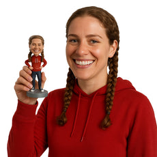Custom Bobblehead Athletic girl with both hands on hips resting after workout wearing hoodie and sweatpants - Leisure & Casual Casual Females Personalized Bobblehead & Action Figure