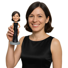 Custom Bobblehead Bridesmaid Ready For The Ceremony Wearing A Fancy Expensive Sleeveless Gown - Wedding & Couples Bridesmaids Personalized Bobblehead & Cake Topper
