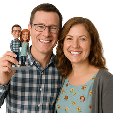 Custom Bobblehead Stylish Couple In Trendy Casual Outfit - Wedding & Couples Couple Personalized Bobblehead & Cake Topper