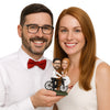 Custom Bobblehead Old Fashioned Couple On Bicycle - Wedding & Couples Bride & Groom Personalized Bobblehead & Cake Topper