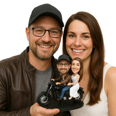 Custom Bobblehead Hardcore Biker Wedding Couple - Wedding & Couples Couple Personalized Bobblehead & Cake Topper