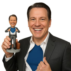 Custom Bobblehead Cool Super Guy Getting Rid Of Formal Outfit To Start The Action - Careers & Professionals Corporate & Executives Personalized Bobblehead & Cake Topper
