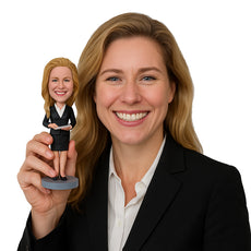 Custom Bobblehead Corporate Girl In Her Elegant Formal Outfit Making Some Note - Careers & Professionals Corporate & Executives Personalized Bobblehead & Cake Topper