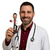 Custom Bobblehead Basketball Aficionado Doctor In His Formal Medical Attire - Careers & Professionals Medical Doctors Personalized Bobblehead & Cake Topper