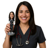Custom Bobblehead Stylish Female Doctor Wearing A Coat And Jeans With Both Hands In Pocket - Careers & Professionals Medical Doctors Personalized Bobblehead & Cake Topper